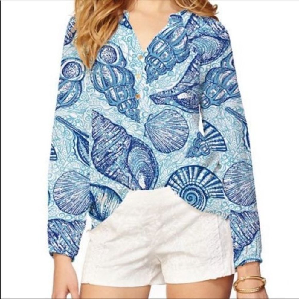 Lilly Pulitzer Elsa Blouse Small Stuffed Shells